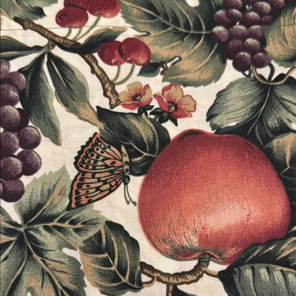 Curtain Valance Floral Fruit Grape Butterfly Patterned Valances with Tassels